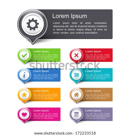 Design elements with icons and place for your text, vector eps10 illustration