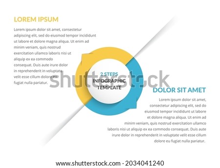 Circle diagram template with two steps or options, process chart, vector eps10 illustration