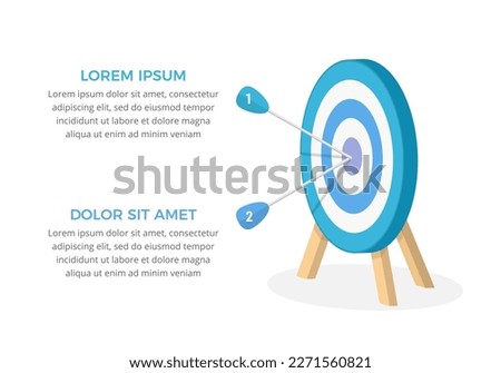 Target with two arrows, two steps or options infographics, vector eps10 illustration