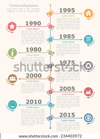 Timeline infographics design template, vector eps10 illustration