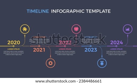 Timeline - infographic template with five elements with place for your icons and text, vector eps10 illustration