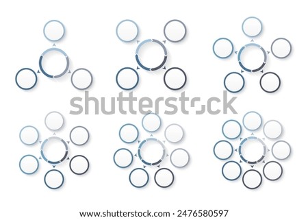 Six circle diagram templates, business infographics, vector eps10 illustration