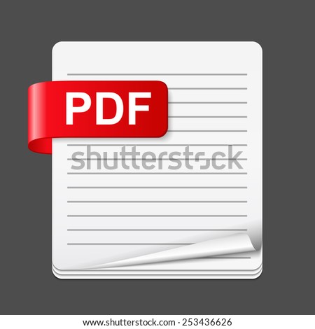 PDF file icon, vector eps10 illustration