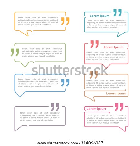 Speech bubbles with quote marks, vector eps10 illustration