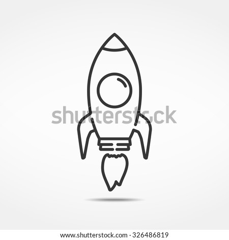 Rocket minimal line icon, vector eps10 illustration