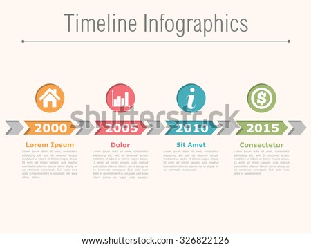 Timeline infographics design with arrows, process diagram, vector eps10 illustration