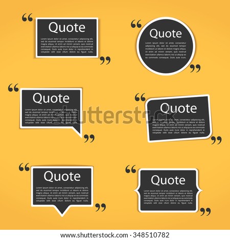 Set of six different frames with quotes for your text, vector eps10 illustration