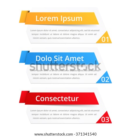 Set of infographics design elements with place for numbers (steps or options) titles and text, vector eps10 illustration