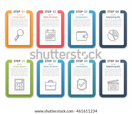 Set of infographic elements with numbers, line icons and place for your text, can be used as workflow, process, steps or options, vector eps10 illustration