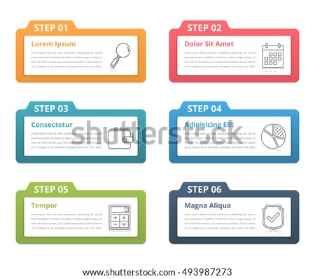 Set of infographic elements with numbers, line icons and place for your text, can be used as workflow, process, steps or options, vector eps10 illustration