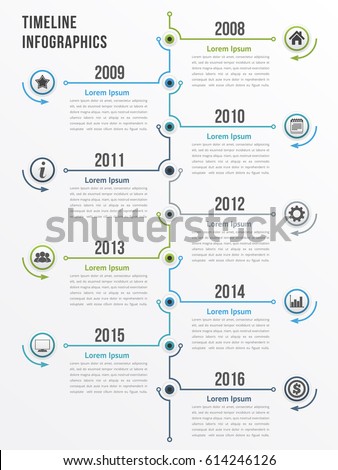 Vertical timeline infographics template, workflow or process diagram, flowchart, vector eps10 illustration