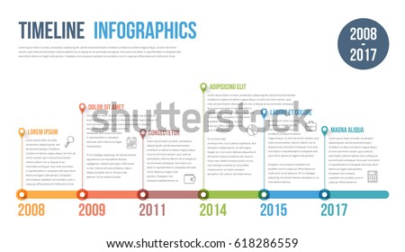 Timeline infographics template, workflow or process diagram, vector eps10 illustration