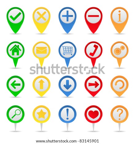 Map markers with icons