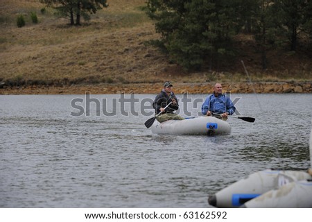 UNDERBERG, SOUTH AFRICA  - OCTOBER 13:  National men\'s fly-fishing championships  fished at Giant\'s Cup Wilderness Reserve, Underberg, South Africa, October 13, 2010.