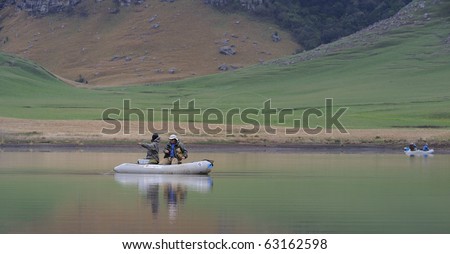 UNDERBERG, SOUTH AFRICA  - OCTOBER 13:  National men's fly-fishing championships  fished at Giant's Cup Wilderness Reserve, Underberg, South Africa, October 13, 2010.