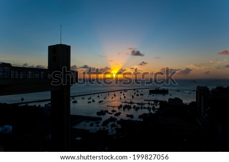 Sunset at Elevador Lacerda, Salvador da Bahia, Brazil