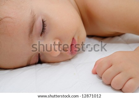 Baby Sleeping and having a sweet dreams .