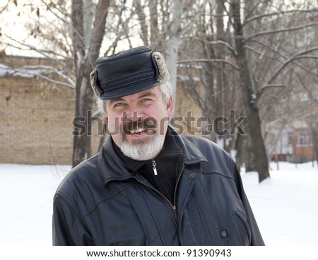 Middle-aged man in winter clothes