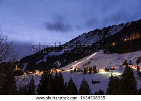 Similar – Image, Stock Photo Kleinwalsertal in the evening