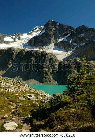 wedge mountain gake with glacier in summer vanvouver, british columbia, Canada