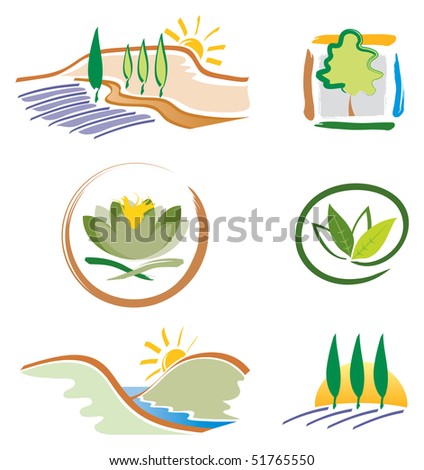 Set of Nature Icons for Logo Design