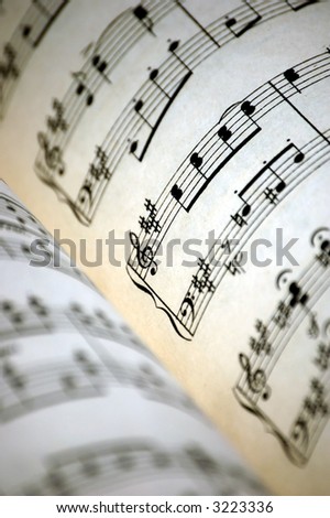detail of music notes book as a background