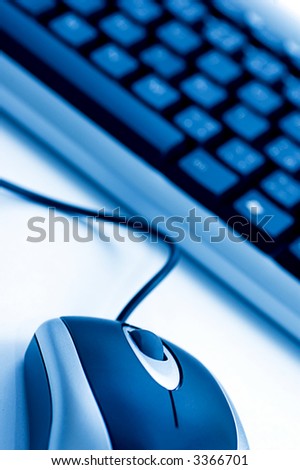 modern computer optical mouse with keyboard