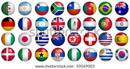 Buttons With Flags Of The 32 Participants Of Soccer World Cup 2010 ...