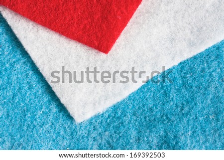 Selection of red,white and blue felt pieces