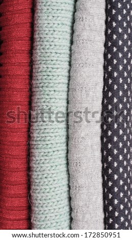 Selection of thick wool fabrics as a background