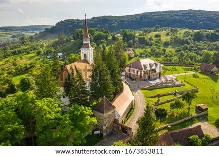Saxon village Crit, also known as Deutsch Kreuz in the rural Transylvania, Romania Photo stock © 