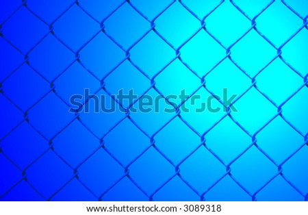 the diffused glow of light through a chain link fence