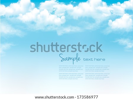 Blue sky with clouds. Vector background