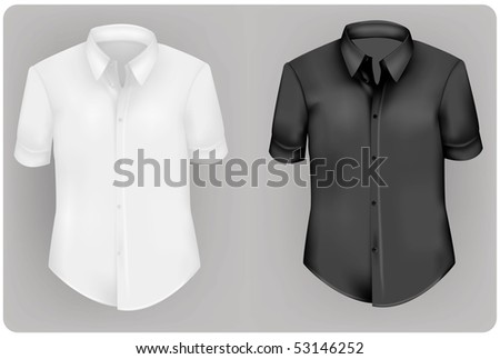 White And Black Polo Shirts. Photo-Realistic Vector Illustration ...