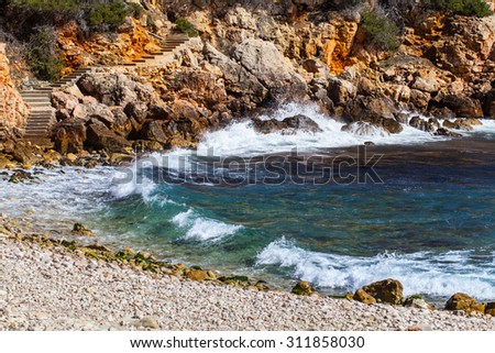 Waves falling on the rocks - Mediterranean sea