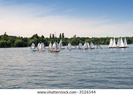 Small yacht race on a summer day