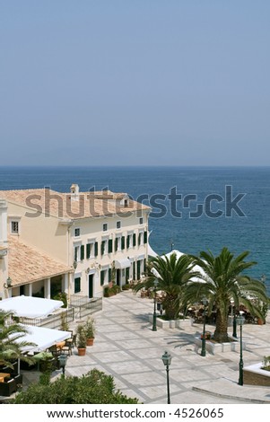 Specific greek architecture near sea