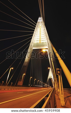 The new bridge called Megyeri over the river Danube in Budapest, Hungary.