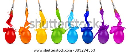 Similar – Image, Stock Photo painted Easter Eggs various colors on black background