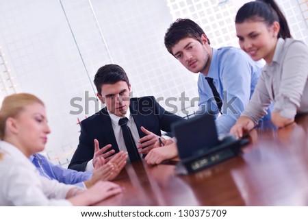 business people group have video meeting conference  at office