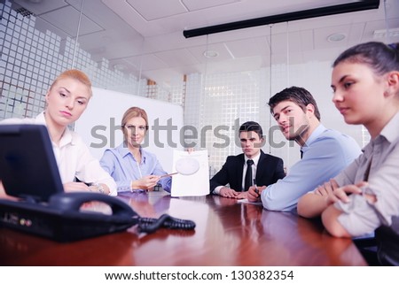 business people group have video meeting conference  at office