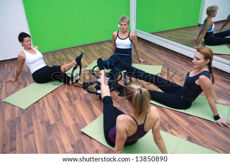 women in a fitness center