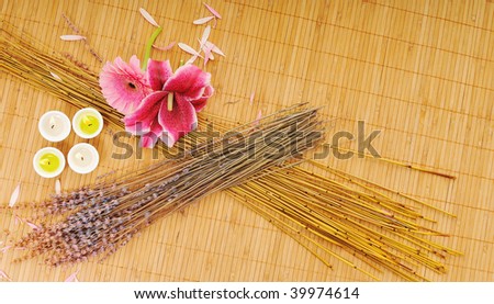 beauty spa and wellness background with flowers decoraiton