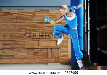 one young healthy woman exercise fitness recreation and yoga indoor