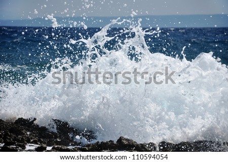 Similar – Image, Stock Photo raging sea with foam formation in the Atlantic Ocean