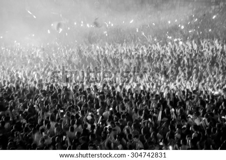 Blurred crowd at a concert