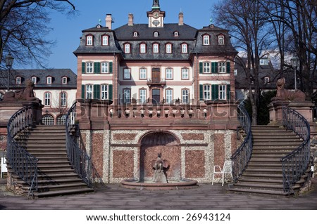 The garden steps in front of the Bolongaropalast (Palace) in Hoechst, Frankfurt.