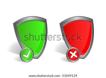 check shield illustration. Isolate on white background