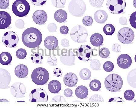 sport balls seamless pattern. Vector il?ustration of sport background.
