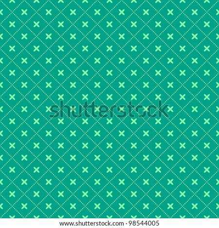 Green Seamless Geometric Pattern with Diamond  Shapes. Vector Illustration